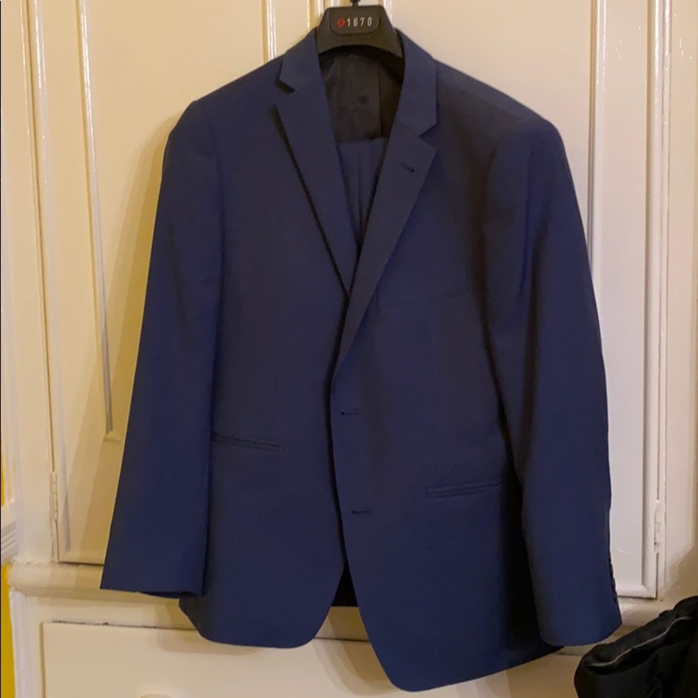 Young men blue suit
